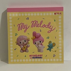 My Melody and Sweet Piano Small Square Memo Pad-Netflix My Melody and Kuromi